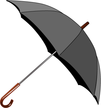 Black Color Promotional Wooden Rain Umbrella